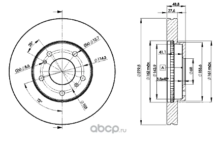 Диск тормозной передний NISSAN ALMERA/PRIMERA P12 ICER купить 3 420 ₽