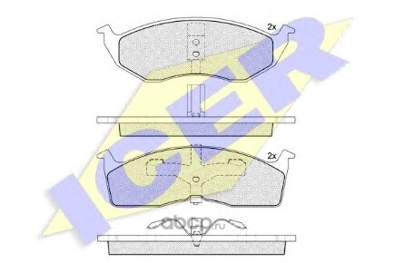 Колодки передние CHRYSLER 300M/Neon II/Voyager II/DODGE Caravan III ICER купить 2 458 ₽