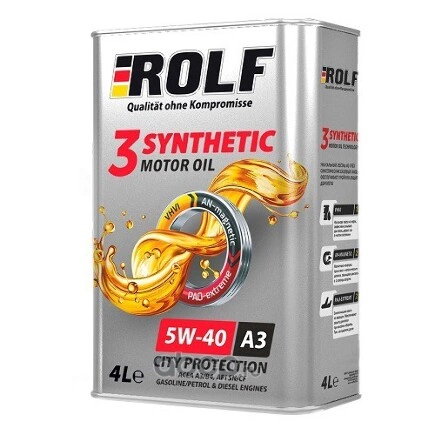 Масло моторное ROLF 3-SYNTHENIC 5W-40 синтетическое 4 л купить 3 157 ₽