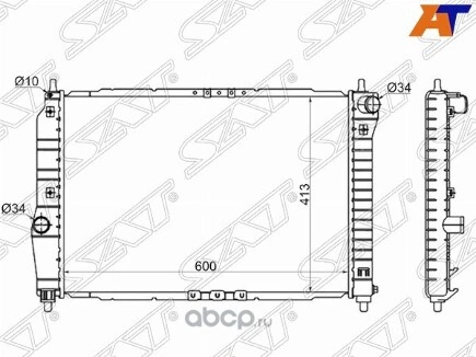 Радиатор DAEWOO KALOS 02-/CHEVROLET AVEO 1.4 05-(трубчатый) SAT купить 3 443 ₽