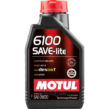 Масло моторное Motul 6100 Save-Lite 0W-20 синтетическое 1 л купить 1 251 ₽