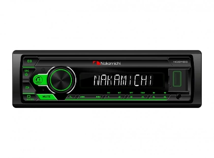 Автомагнитола Nakamichi NQ511BG 1 din, USB, AUX, Bluetooth, 50x4 Вт,зел. купить 3 917 ₽