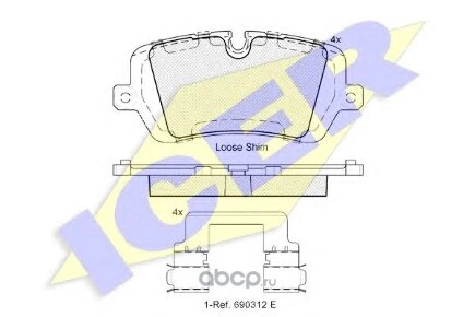Колодки задние RANGE ROVER IV 2012 >> ICER купить 2 361 ₽