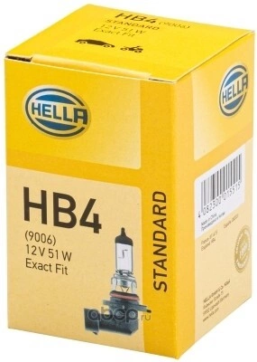 Лампа 12V HB4 51W HELLA Standart 1 шт. картон купить 237 ₽