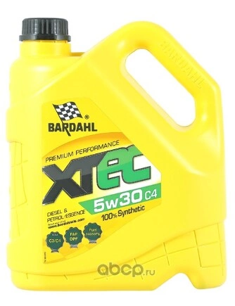 Масло моторное Bardahl XTEC 5W-30 C4 синтетическое 4 л купить 5 806 ₽