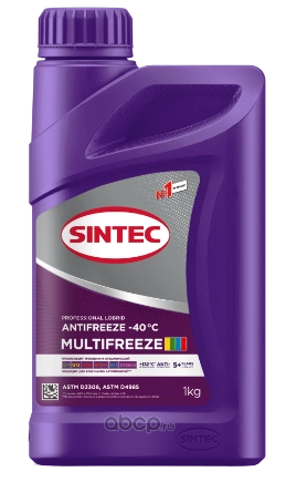 Антифриз Sintec MULTIFREEZE G12 готовый -40 фиолетовый 1 кг купить 247 ₽