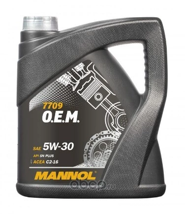 Масло моторное MANNOL 7709 O.E.M. for Toyota Lexus 5W-30 синтетическое 4 л купить 2 923 ₽