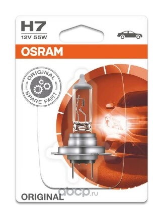 Лампа 12V H7 55W PX26d OSRAM ORIGINAL LINE 1 шт. блистер купить 475 ₽