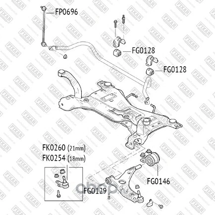 Опора шаровая L=R (нижний рычаг) FORD Focus II/C-Max 03-07 FIXAR купить 801 ₽