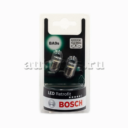 Лампа светодиодная 12V T4W 1W 6000K BOSCH LED RETROFIT COOL 2 шт. блистер купить 1 210 ₽