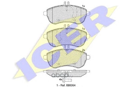 Колодки передние MB W204 ICER купить 2 961 ₽