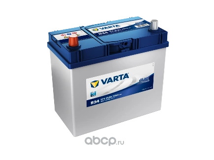 Аккумулятор VARTA Blue Dynamic 45 А/ч прямая L+ B34 238x129x227 EN330 А купить 10 757 ₽