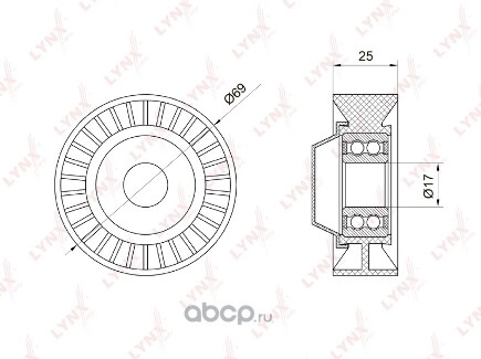 Ролик натяжной навесного оборудования LYNXauto купить 924 ₽