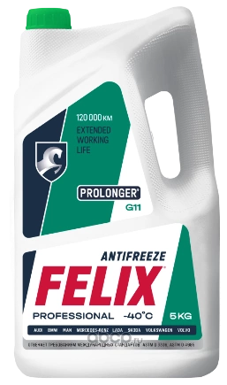 Антифриз Felix PROLONGER готовый -40C зеленый 5 кг купить 1 136 ₽