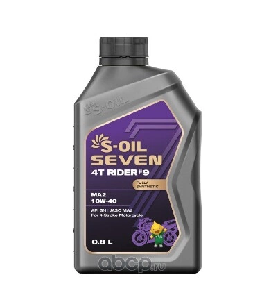 S-OIL Масло моторное SEVEN 4T RIDER #9 MA2 10W-40 1л купить 655 ₽