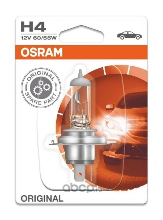 Лампа 12V H4 60/55W P43t OSRAM ORIGINAL LINE 1 шт. блистер купить 370 ₽