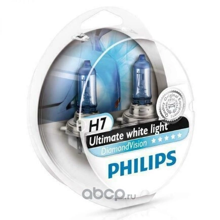 Лампа 12V H7 55W PHILIPS Diamond Vision 2 шт. DUOBOX купить 2 648 ₽