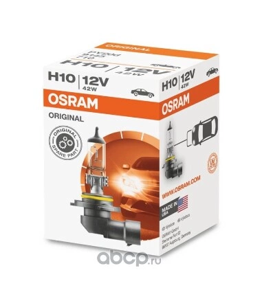 Лампа 12V H10 42W OSRAM ORIGINAL LINE 1 шт. картон купить 585 ₽