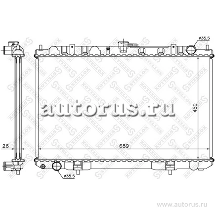 Радиатор системы охлаждения Nissan X-trail 2.2dCi 01> STELLOX купить 5 852 ₽