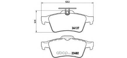 Колодки тормозные задние BREMBO купить 2 934 ₽