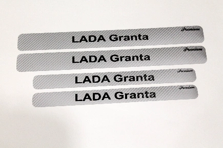 Наклейки на пороги LADA-GRANTA Пленка GRAY ЛАДЬЯ купить 189 ₽