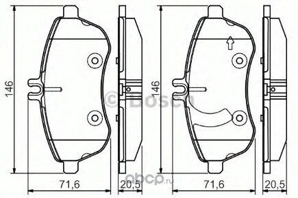 Колодки тормозные передние, Premium-2 BOSCH купить 4 394 ₽