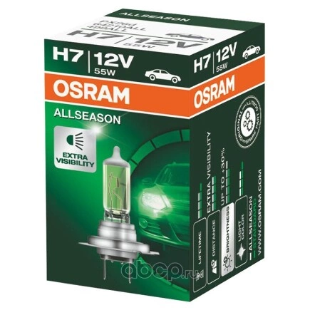 Лампа 12V H7 55W PX26d OSRAM ALLSEASON 1 шт. картон купить 731 ₽