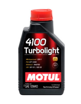 Масло моторное Motul 4100 Turbolight A3/B4 10W-40 полусинтетическое 1 л купить 999 ₽