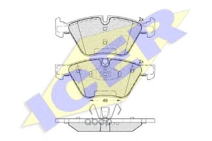 Колодки передние BMW E81/E87/E90 all 06-> ICER купить 3 388 ₽