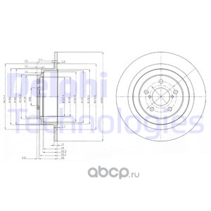 Диск тормозной задний SUBARU Legacy III 99-> /D=290mm DELPHI купить 2 349 ₽