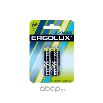 Батарейка алкалиновая ERGOLUX LR6BL AA 1,5V упаковка 2 шт. купить 56 ₽