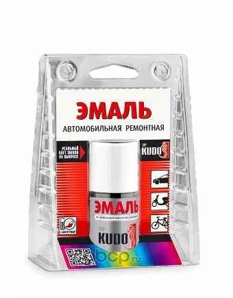 Эмаль автомобильная ремонтная с кисточкой Toyota 1C0 Silver Metallic Clearcoat (металлик) KUDO купить 161 ₽