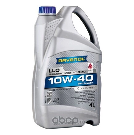 Масло моторное Ravenol LLO 10W-40 полусинтетическое 4 л купить 4 691 ₽