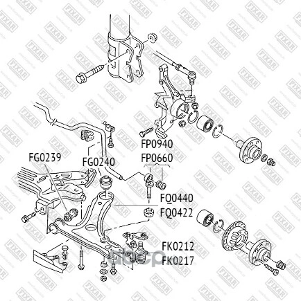 Рычаг передний нижний L=R VW G2/G3/B3/B4/PoloCl 96-00 FIXAR купить 2 758 ₽