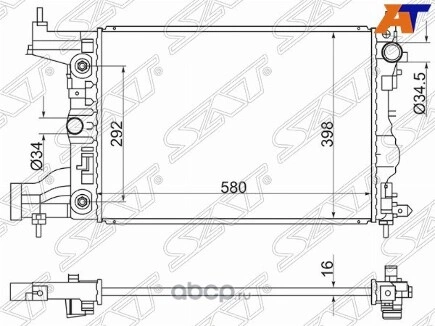 Радиатор CHEVROLET CRUZE 09- SAT купить 5 004 ₽