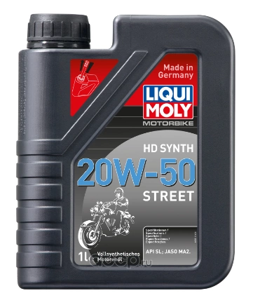 Масло моторное Liqui moly Motorbike HD Synth Street 20W-50 синтетика 1 л купить 1 697 ₽