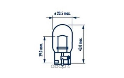 Лампа 12V W21W 21W NARVA 1 шт. картон купить 180 ₽