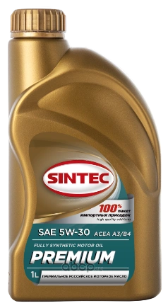 Масло моторное Sintec Premium SAE 5W-30 синтетическое 1 л купить 811 ₽