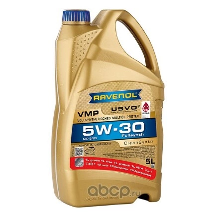 Моторное масло RAVENOL VMP SAE 5W-30 (5 л) 4+1 купить 8 310 ₽