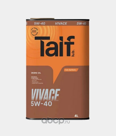 Масло моторное TAIF VIVACE 5W-40 4 л купить 2 805 ₽