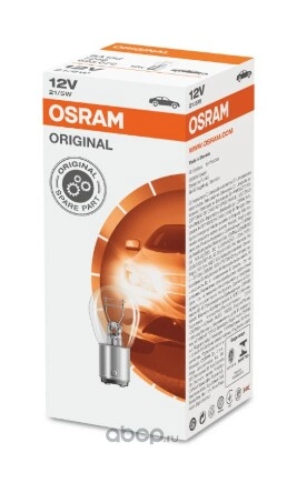 Лампа 12V P21/5W 21/5W BA15d OSRAM ORIGINAL LINE 1 шт. картон купить 102 ₽