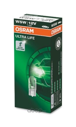 Лампа 12V 5W W2,1x9,5d OSRAM ULTRA LIFE 1 шт. картон купить 83 ₽