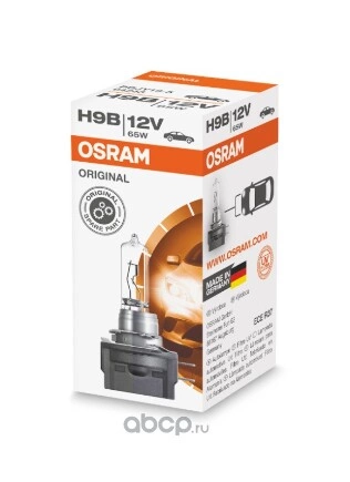 Лампа 12V H9B 65W PGJY19-5 OSRAM ORIGINAL LINE 1 шт. купить 1 194 ₽