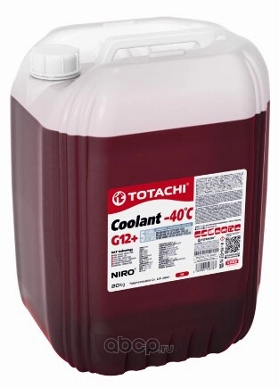 Антифриз TOTACHI Niro Coolant Red G12+ готовый -40C красный 20 кг 4589904526787 купить 4 907 ₽