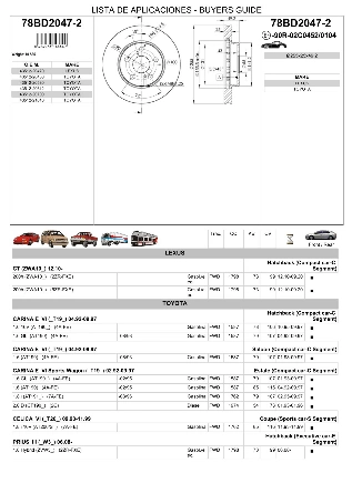 Диск тормозной передний TOYOTA Carina E->12.1995/Prius 09-> /D=255x25mm ICER купить 2 264 ₽