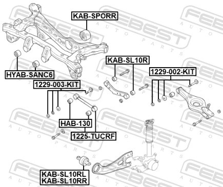 Тяга задняя поперечная передняя HYUNDAI GRAND SANTA FE 13 2013-2016 [BRAZIL + MIDD FEBEST купить 2 065 ₽