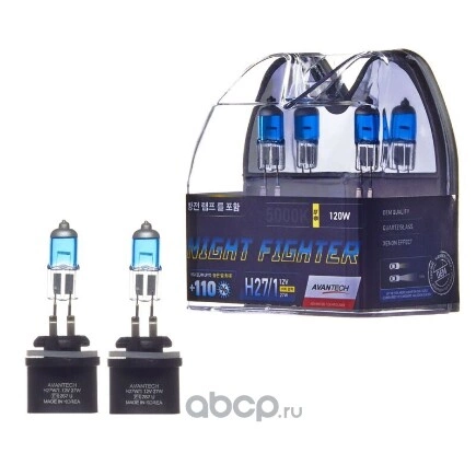 Лампа высокотемпературная Avantech H27/1 12V 27W (50W) 5000K, комплект 2 шт. купить 616 ₽