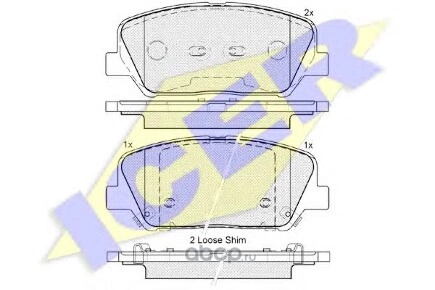 Колодки передние HYUNDAI/KIA Elantra/i30/Cerato/Optima/Ceed/ProCeed ICER купить 1 755 ₽