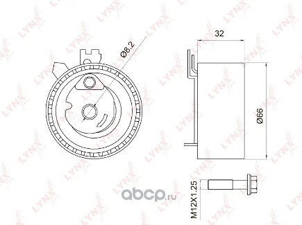 Ролик натяжной / ГРМ LADA Largus 1.6 16V 12>, RENAULT Logan 1.6 16V 06> LYNXauto купить 1 380 ₽