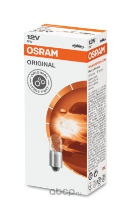 Лампа 12V 2W BA9s OSRAM ORIGINAL LINE 1 шт. картон купить 44 ₽